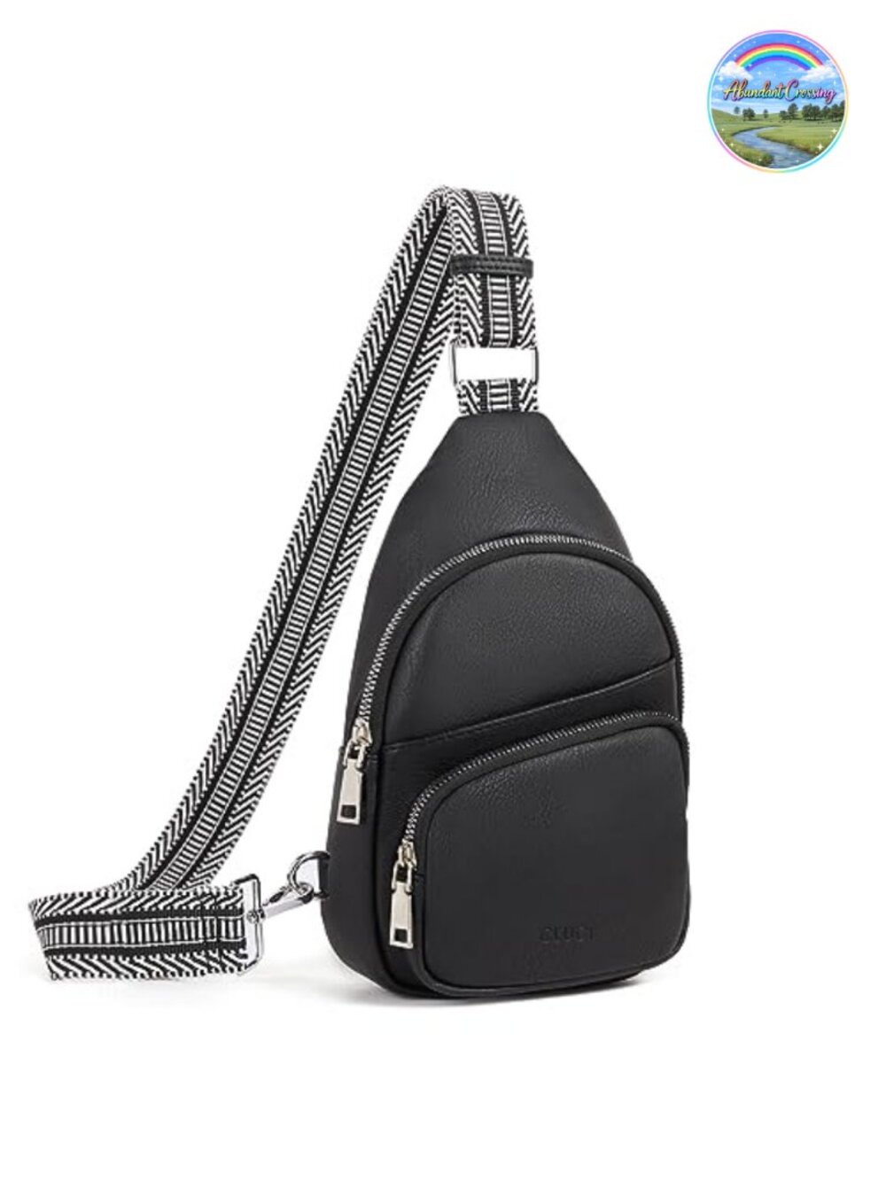 Vegan Leather Sling Bag Crossbody Fanny Pack with Guitar Strap
